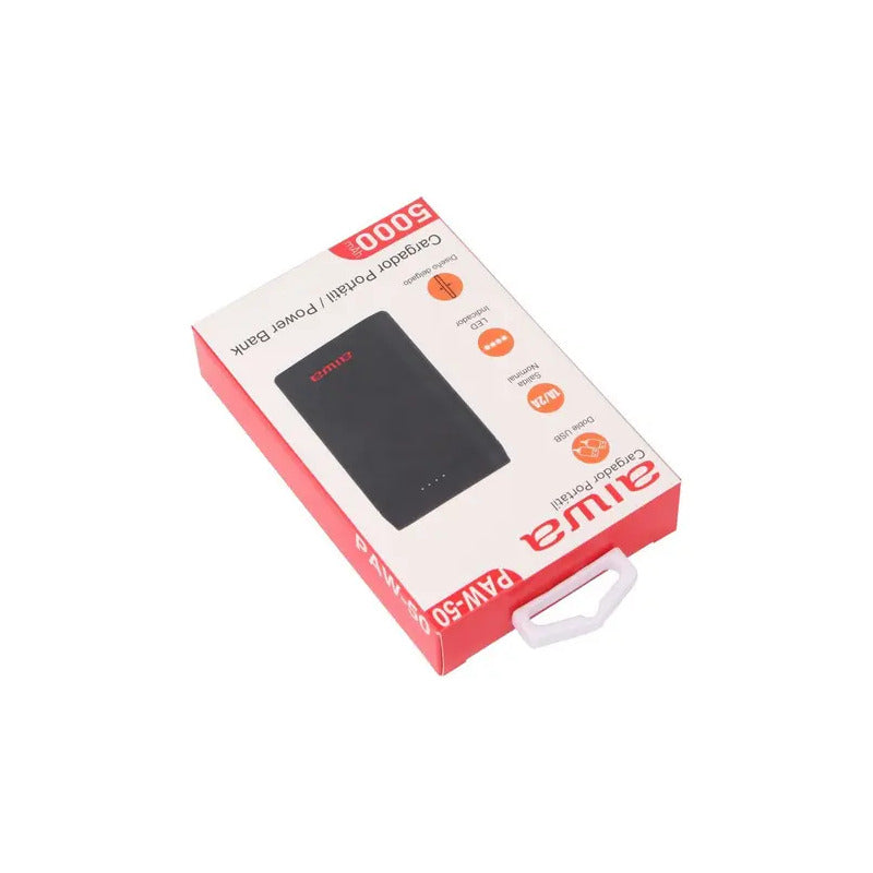 Power Bank Aiwa Cargador Portátil Paw-50 Vc Color Negro