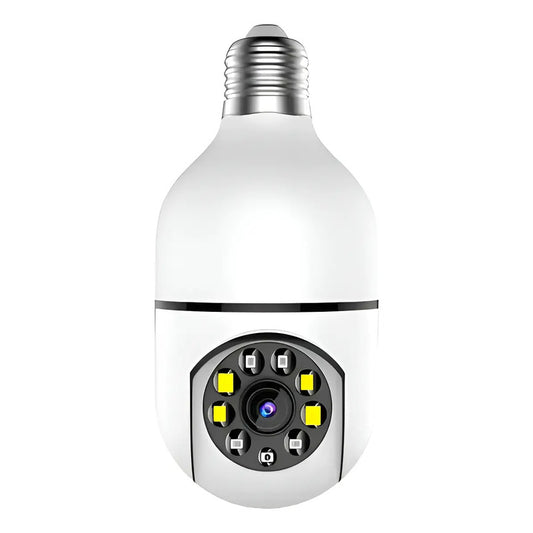 Camara De Seguridad Red Inalambrica 360° Tipo Ampolleta Blanco