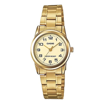 Reloj Mujer Casio Ltp-v001g-9budf Dorado 9b