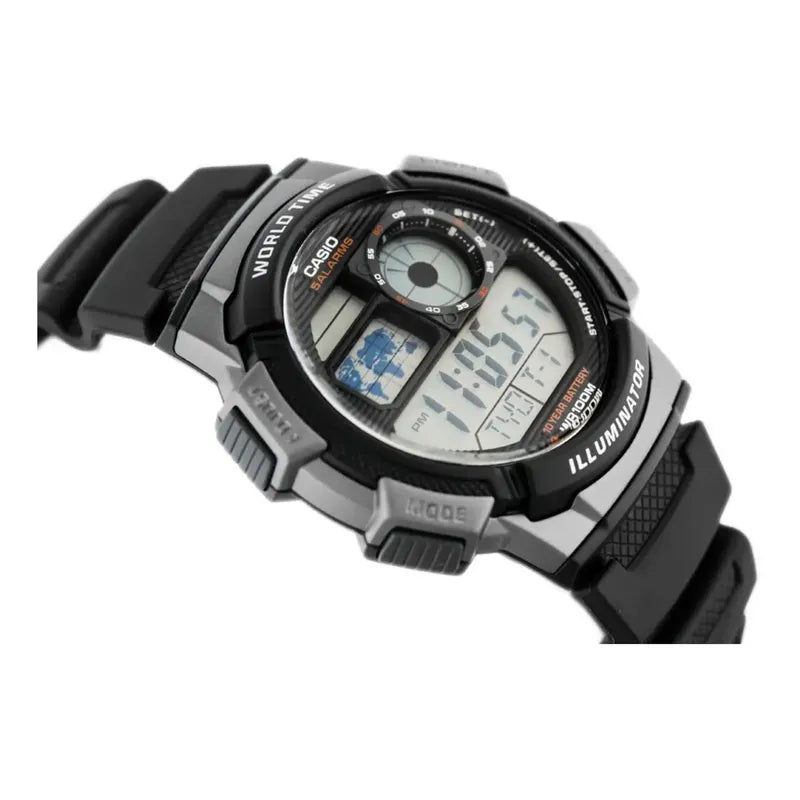 Reloj Pulsera Digital Casio Ae-1000w-1b Con Correa De Resina Color Negro
