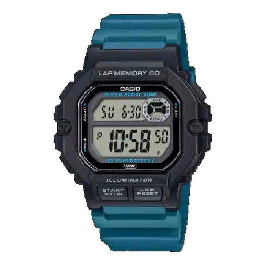 Reloj Digital Cuadrado Casio Ws-1400h-3avdf Con Correa Azul Para Hombre, Ws-1400h-3av Azul - Ws-1400h-3av