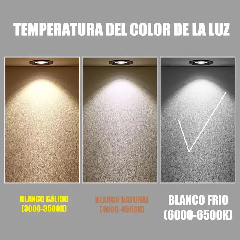 Pack X2 Focos Led Embutidos Luz Fria 6500k 12w