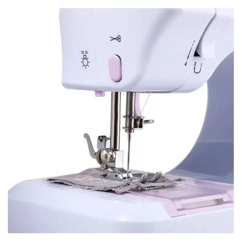 Maquina De Coser Mini Multifuncional Sm-505l Blanco