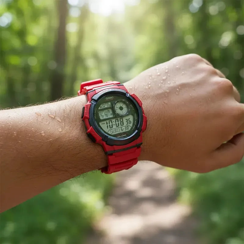 Reloj Casio Digital Deportivo Con Correa Resina Rojo