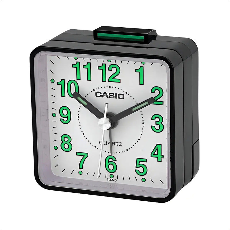 Reloj Despertador Casio Tq-140-1bdf Numeros Grandes Analogo Luz Color Negro/blanco
