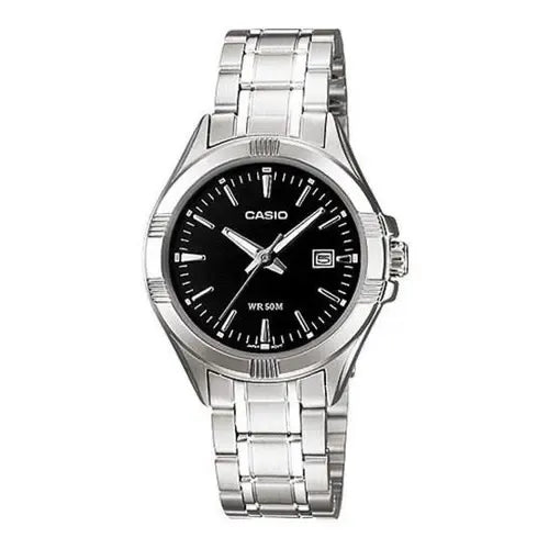 Reloj Casio Mujer Ltp-1308d-1avdf Plateado Negro