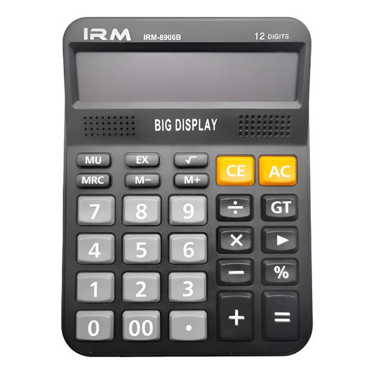 Calculadora De Escritorio Pantalla Grande Irm 8906b Negro