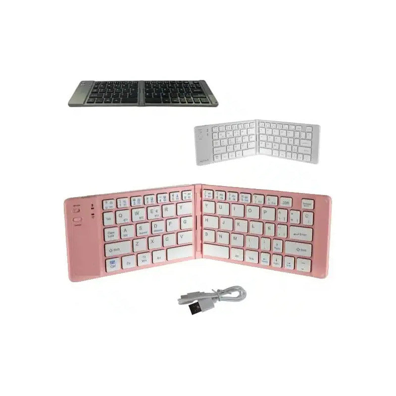 Mini Teclado Plegable Bluetooth Meidimake Mk-1007 Blanco Qwerty Portátil Inglés Internacional