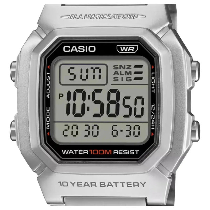 Reloj Estándar Casio W-800hd-1avdf Para Hombre Plateado