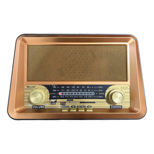 Radio Portátil Inalámbrica,  Vintage Am Fm De Onda Corta Marrón Claro
