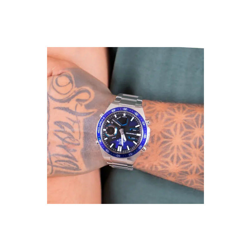 Reloj Casio Edifice Anadigi Correa De Acero Impermeable Para Hombre Color Plata Plata 2