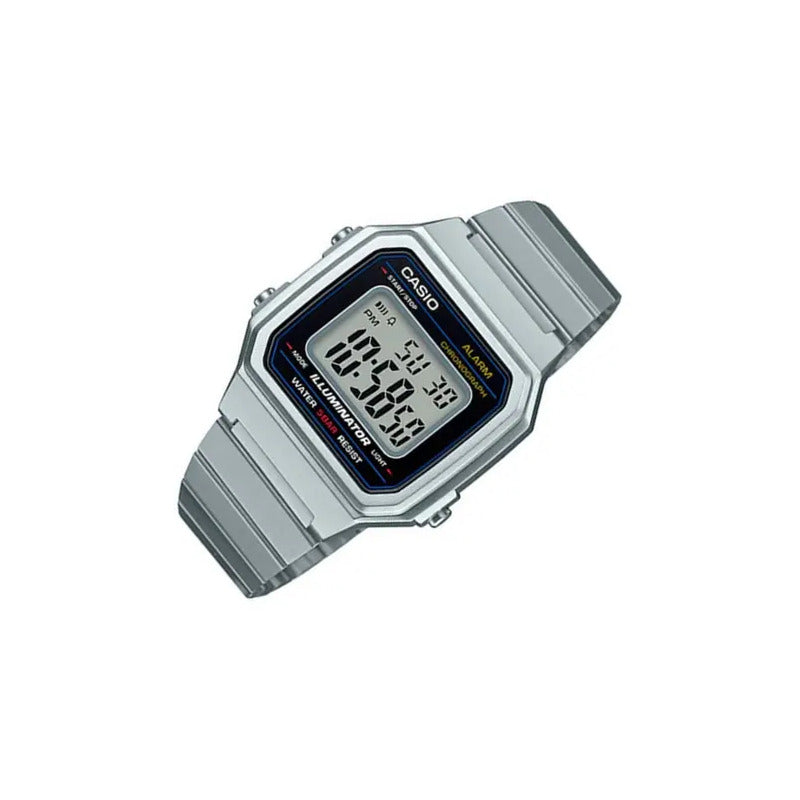 Reloj Mujer Casio B650wd-1a Plateado Digital / Color Del Fondo Gris