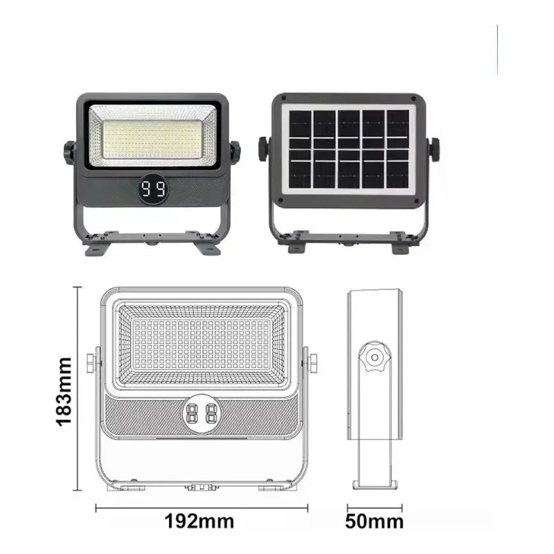 Reflector Irm 13926 100w Luz Potente Exterior Portable Negro Blanco