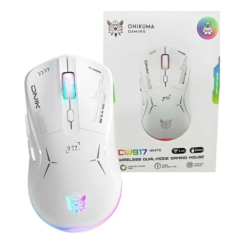 Mouse Gamer Inalámbrico Cw917 Blanco Onikuma