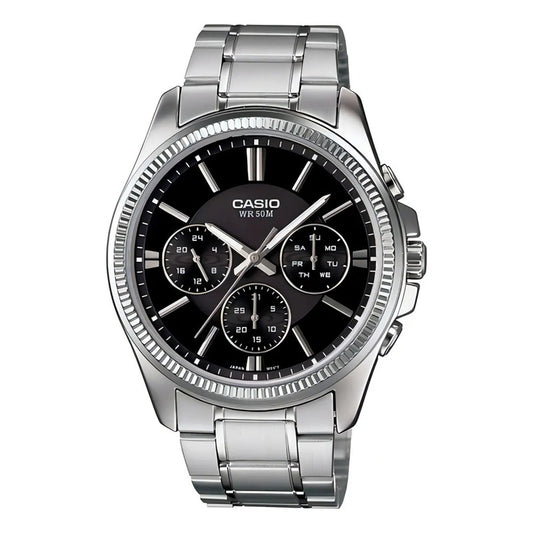 Reloj Casio Hombre Mtp-1375d-1avdf Plateado Negro