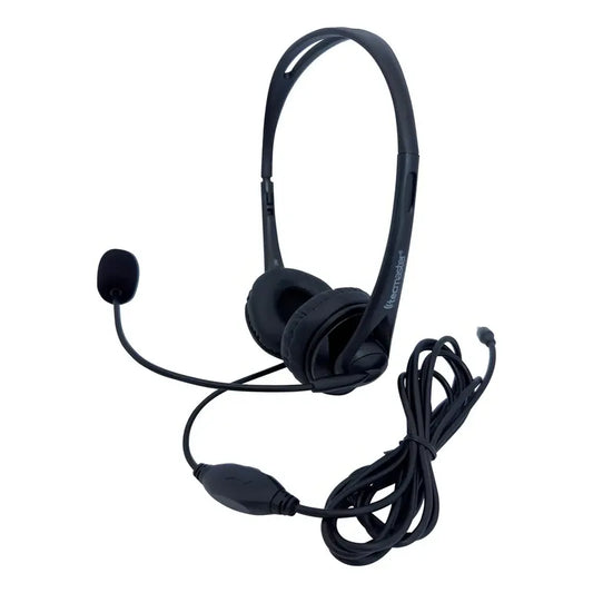 Auriculares Call-center Micrófono 3.5mm Tm100561 Tecmaster Negro