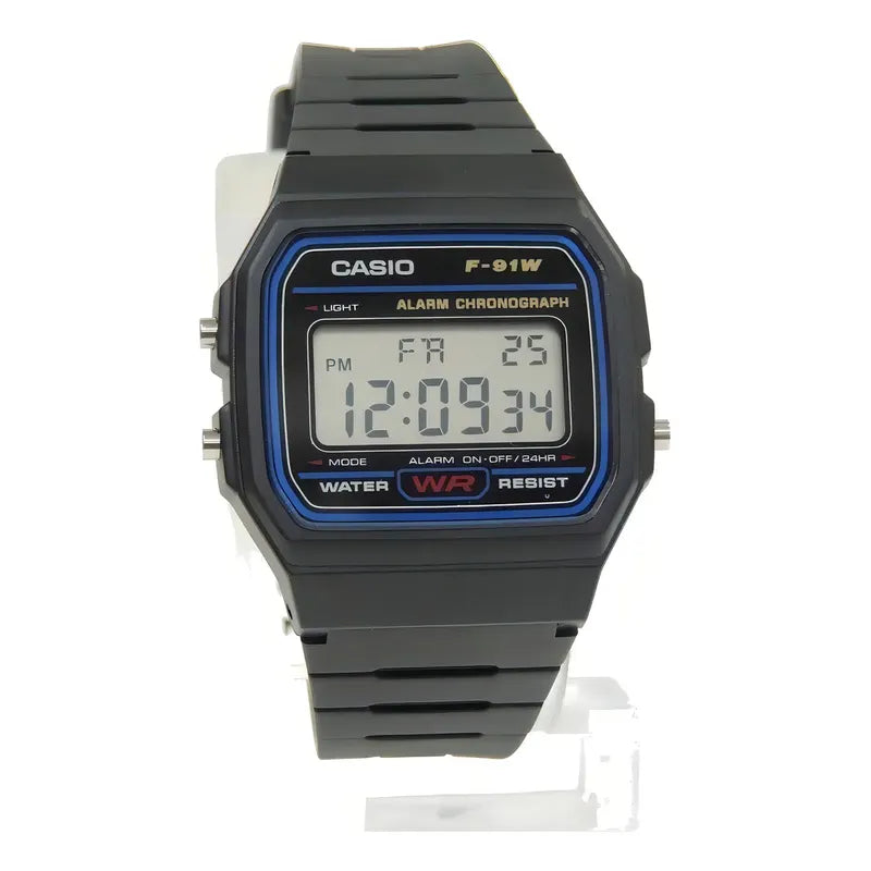 Reloj De Pulsera Casio Collection F-91 De Cuerpo Color Negro Gris