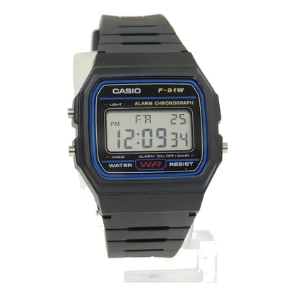Reloj De Pulsera Casio Collection F-91 De Cuerpo Color Negro Gris