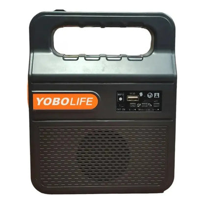 Kit Emergencia Solar Con Radio-parlante+ Linterna+ Foco Negro