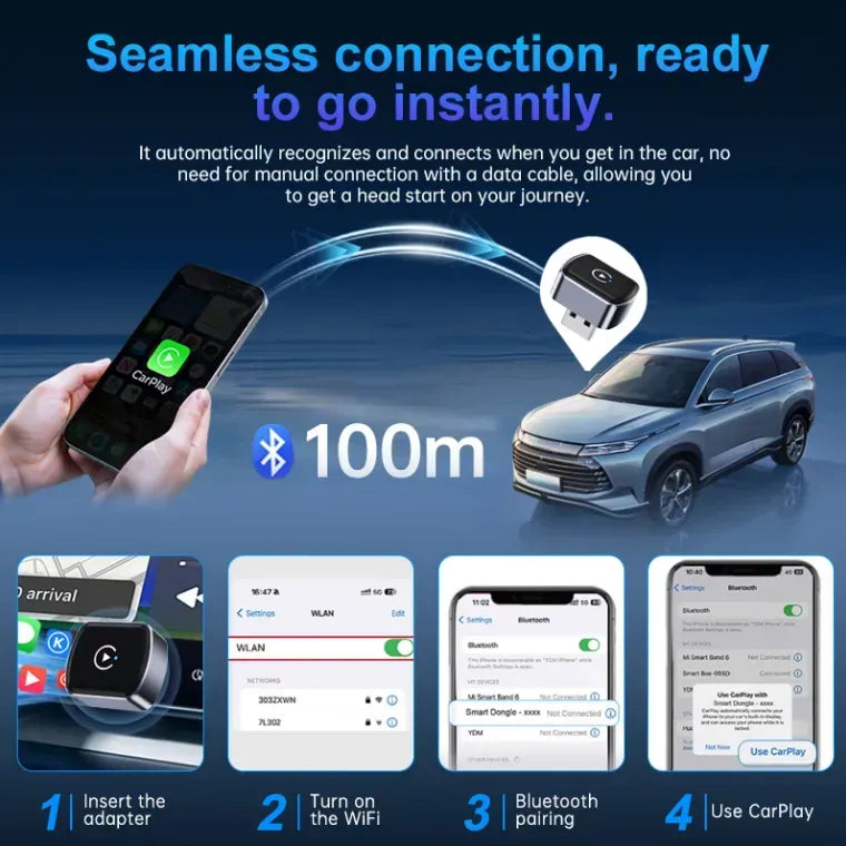 Adaptador Automático Convertidor Inalámbrico Carplay M26