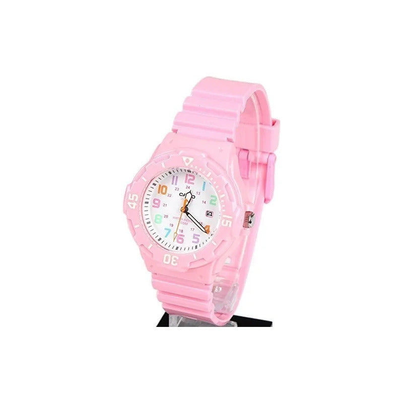 Reloj Casio Mujer Lrw-200h-4b2 Color De La Malla Rosa Color Del Bisel Rosa Color Del Fondo Blanco