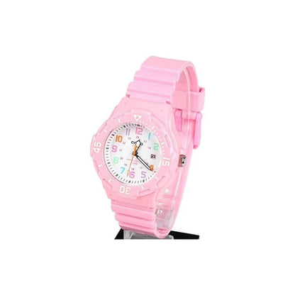 Reloj Casio Mujer Lrw-200h-4b2 Color De La Malla Rosa Color Del Bisel Rosa Color Del Fondo Blanco