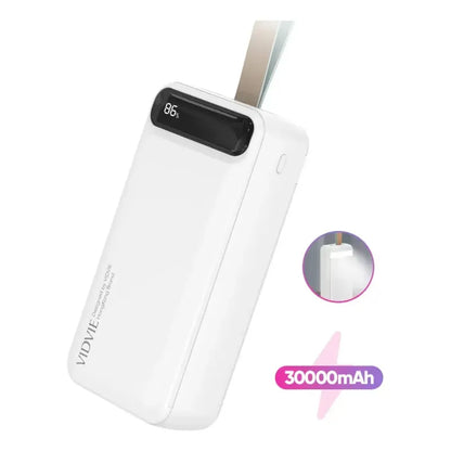 Cargador Portátil Powerbank 30000mah Linterna Led 22.5w Blanco