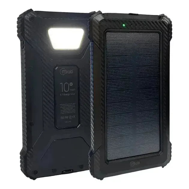 Cargador Portátil Solar Mlab De 10.000 Mah, Batería Externa Con Carga Rápida Y Linterna Negro