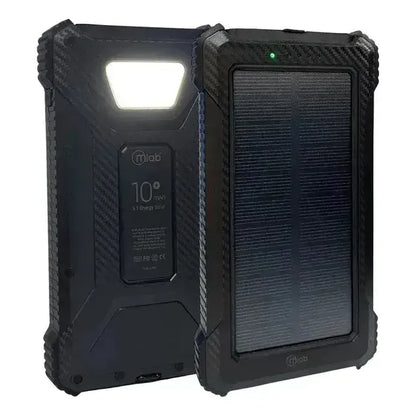 Cargador Portátil Solar Mlab De 10.000 Mah, Batería Externa Con Carga Rápida Y Linterna Negro