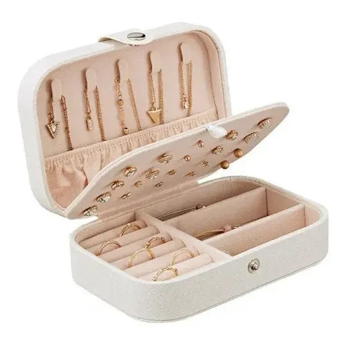 Caja Joyero Alhajero Organizador De Accesorios Bijouterie Color Rosa