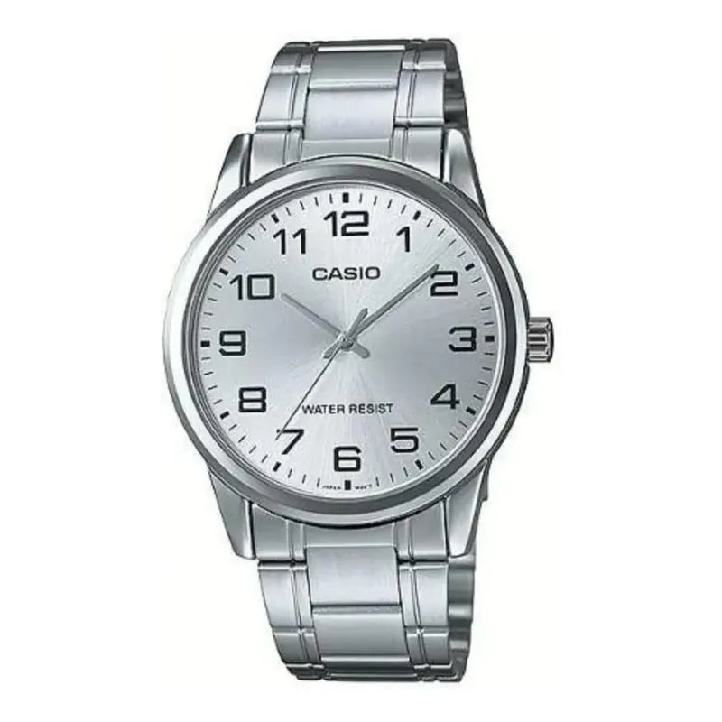 Reloj Pulsera Casio Mtp-v001d-7bu Con Correa De Acero Inoxidable Color Plateado