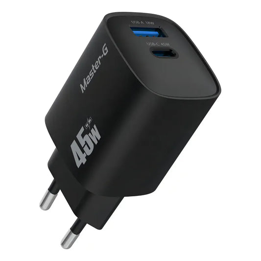 Cargador Portátil Carga Rápida 45w + Cable Usb-c Master-g Color Negro