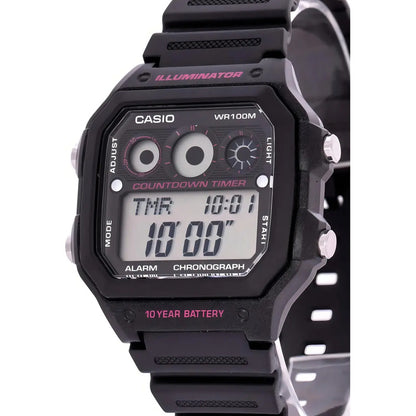 Reloj Pulsera Digital Casio Ae-1300wh-1a2 Con Correa De Resina Color Negro