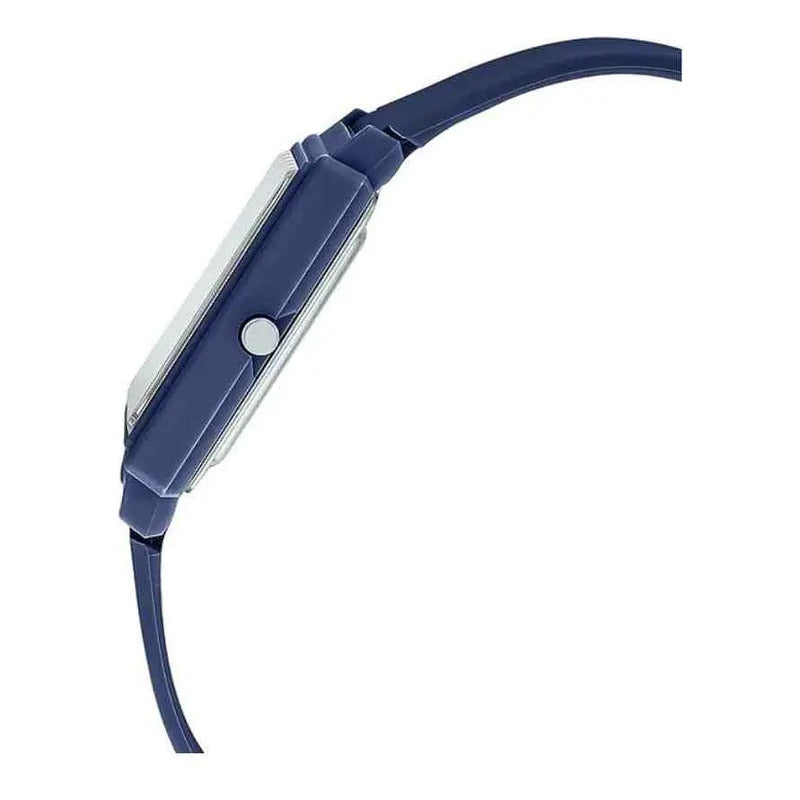 Reloj Casio Analógico Cuarzo Con Correa De Resina Azul Y Fondo Negro
