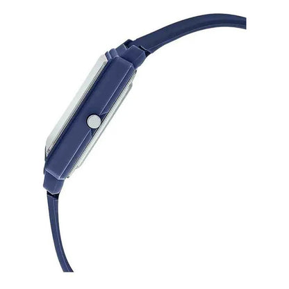 Reloj Casio Analógico Cuarzo Con Correa De Resina Azul Y Fondo Negro