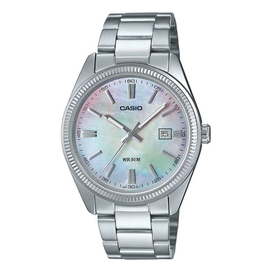 Reloj Hombre Casio Mtp-1302ds-7avdf Core Mens Correa Plateado Bisel Plateado Fondo Plateado