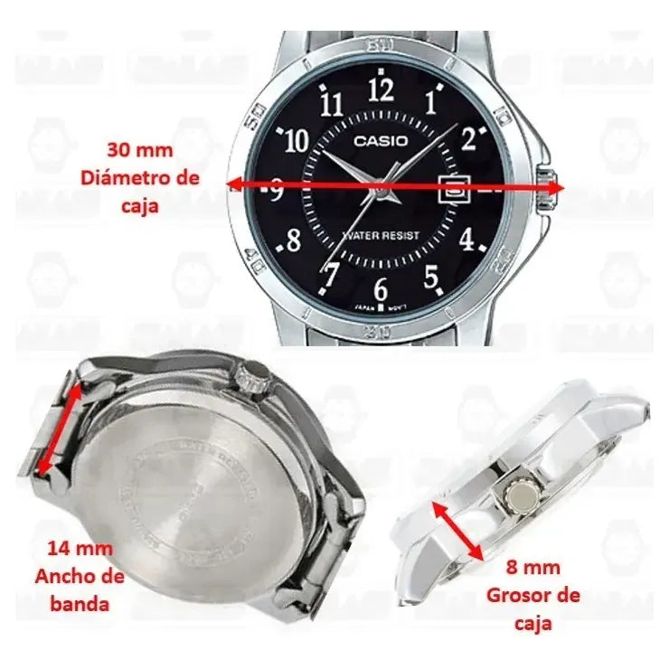 Reloj Casio De Mujer Analógico Con Correa De Acero Inoxidable Y Fondo Azul Plateado Azul Ltp-v004d-2b