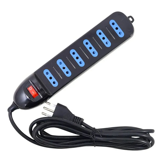 Alargador Eléctrico 6pos 3mt Switch Tm-800100bk Tecmaster Negro