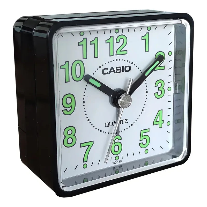 Reloj Despertador Casio Tq-140-1bdf Numeros Grandes Analogo Luz Color Negro/blanco