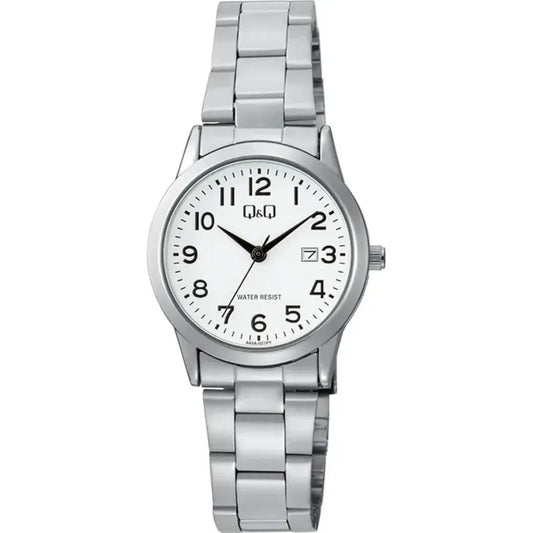 Reloj Q&q A45a-001py Mujer - Análogo Plateado Blanco