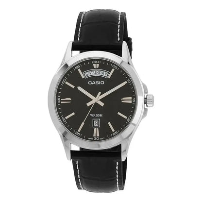 Reloj Casio Mtp-1370l-1avdf Cuarzo Hombre Color De La Correa Negro