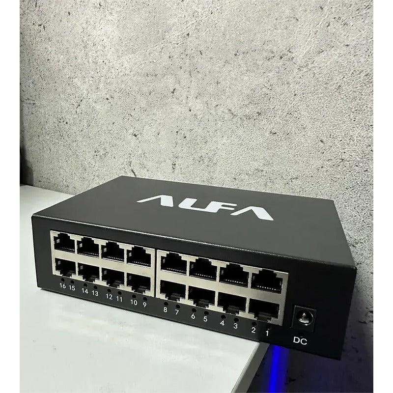 Switch Alfanet De Red 16 Puertos 10/100 Mbps Metal Mod:s216