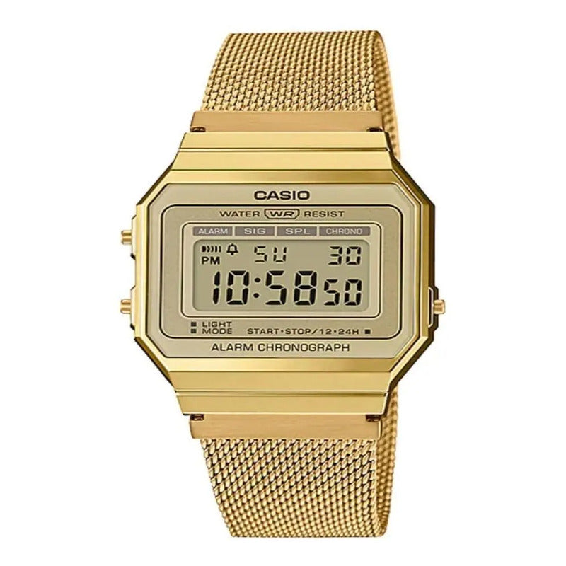 Reloj Casio, Vintage, Delgado, Dorado, Para Mujer, A700wmg-9adf