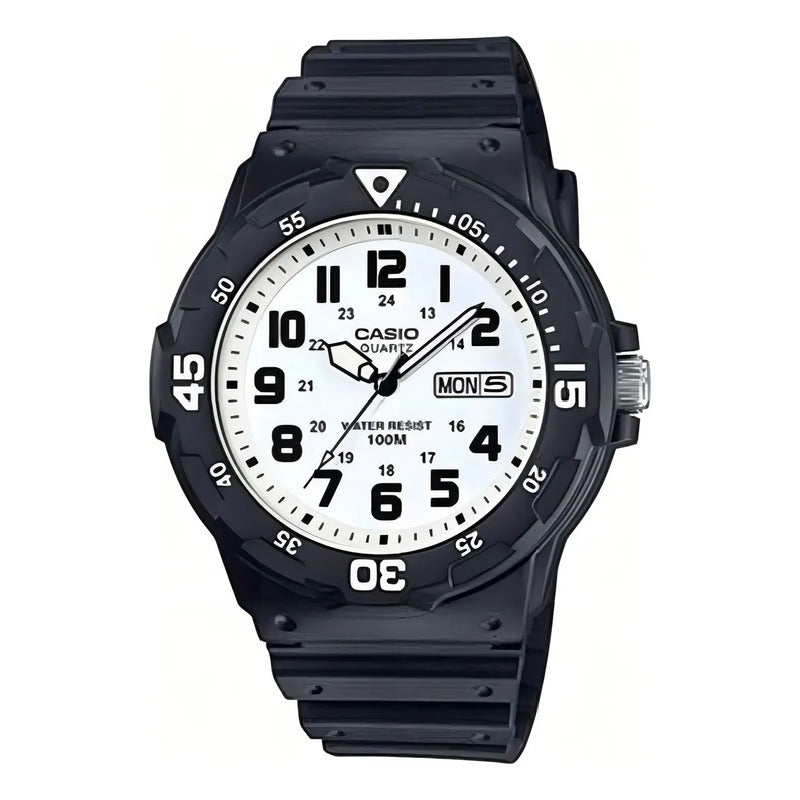 Reloj Hombre Casio Mrw-200h-7bv Análogo Color De La Correa Negro 1b