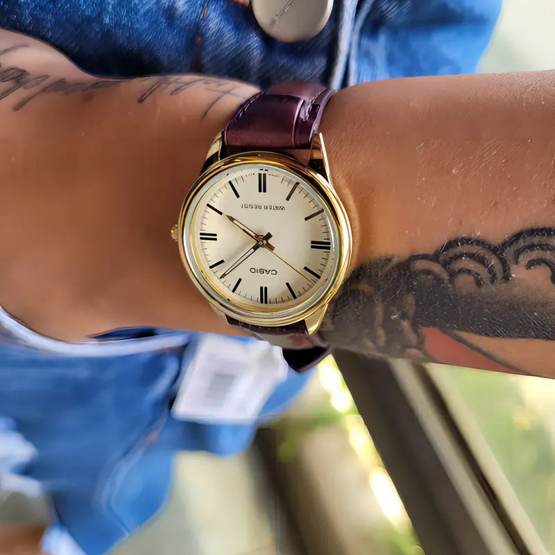 Reloj Casio Ltpv005gl-9a Mujer Correa Marrón *watchsalas