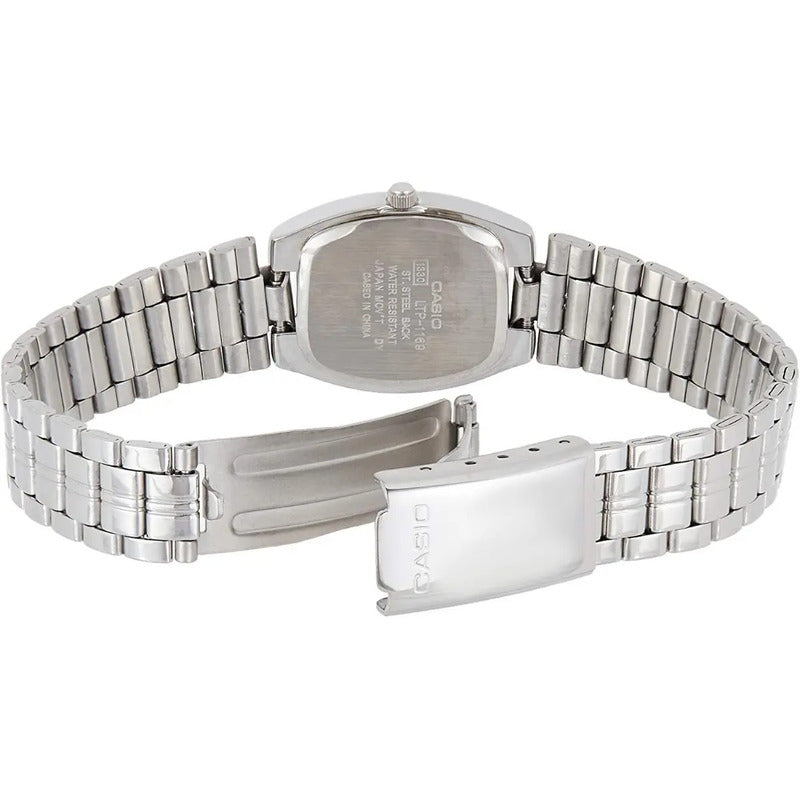 Reloj Casio Mujer Ltp-1169d-1ardf Plateado Negro