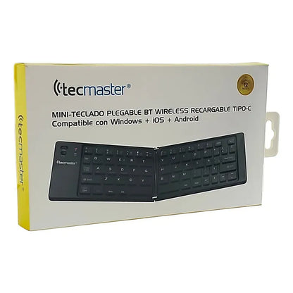 Teclado Plegable Bluetooth Tecmaster Negro Tipo-c Compatible Windows Ios Android Inglés Internacional