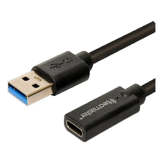 Cable Otg Usb Macho A Tipo-c Hembra 1.5m Color Negro