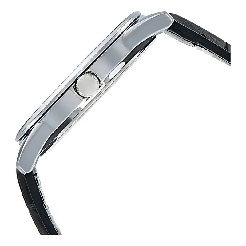 Reloj Para Hombre Casio Mtp_v005l_1b Mtpv005l-1budf Negro Plateado