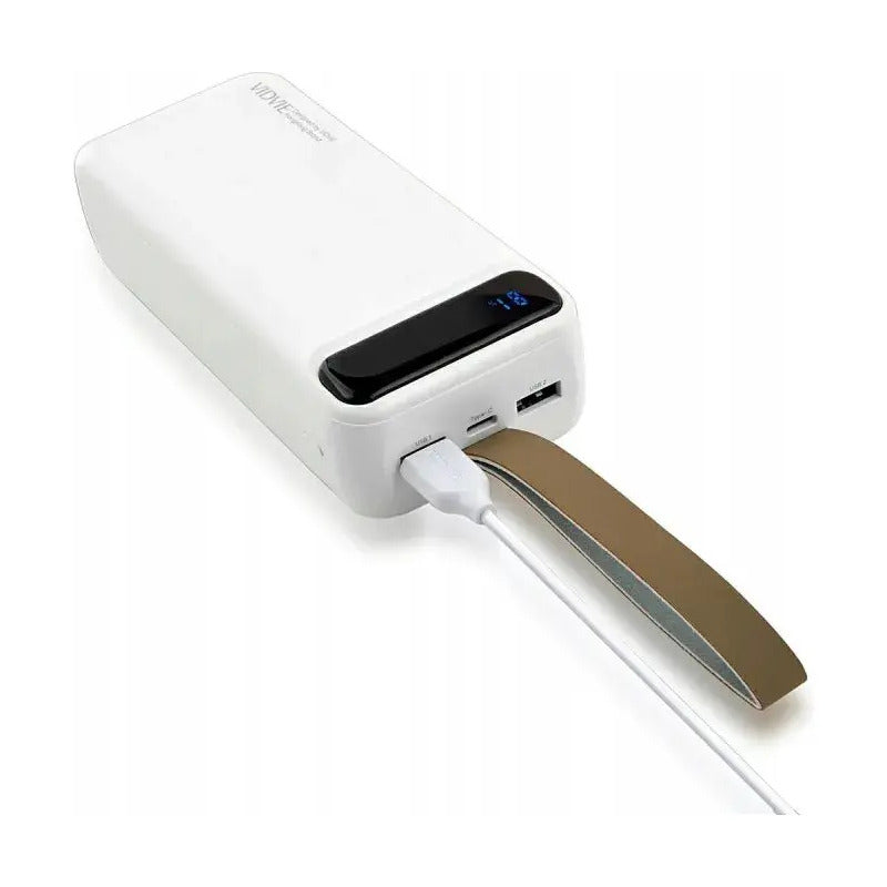 Cargador Portátil Powerbank 30000mah Linterna Led 22.5w Blanco